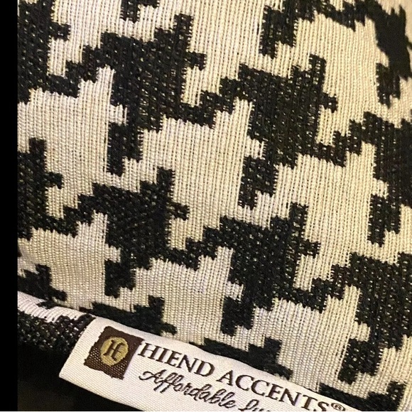 Houndstooth Black and White Accent Pillow - Picture 2 of 4